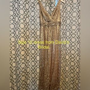 Beautiful dress from David’s Bridal! Size 12 gold sequin. Worn once!